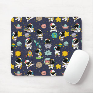 Astronaut Outer Space Cartoon Mouse Pad