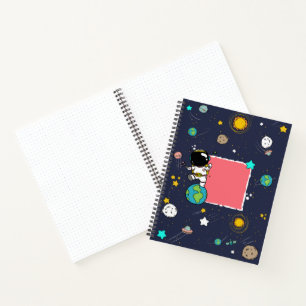 Astronaut Outer Space Cartoon Notebook