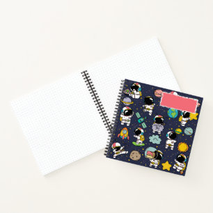 Astronaut Outer Space Cartoon Notebook