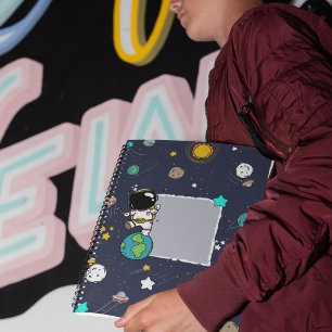 Astronaut Outer Space Cartoon  Notebook
