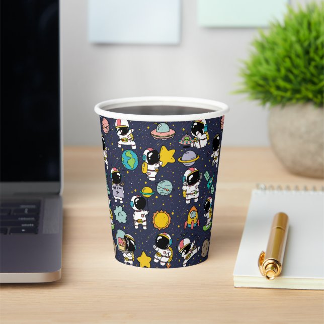 Astronaut Outer Space Cartoon  Paper Cups (Insitu)