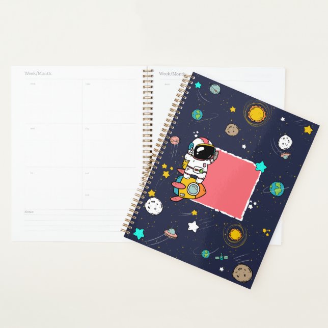 Astronaut Outer Space Cartoon  Planner (Display)