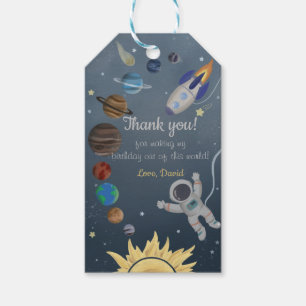 Astronaut Outer Space Planets Birthday Gift Tag