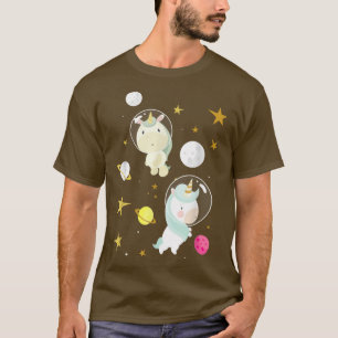 Astronaut Outer Space Planets Magical Unicorn Love T-Shirt