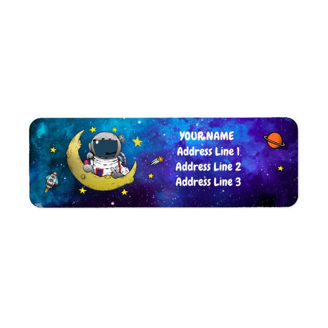 Astronaut Outer Space Return Address Label (Front)
