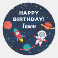 Astronaut Outer Space Rocket Ship Birthday