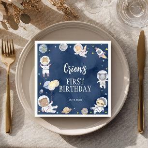 Astronaut Outer Space Safari Birthday Napkins