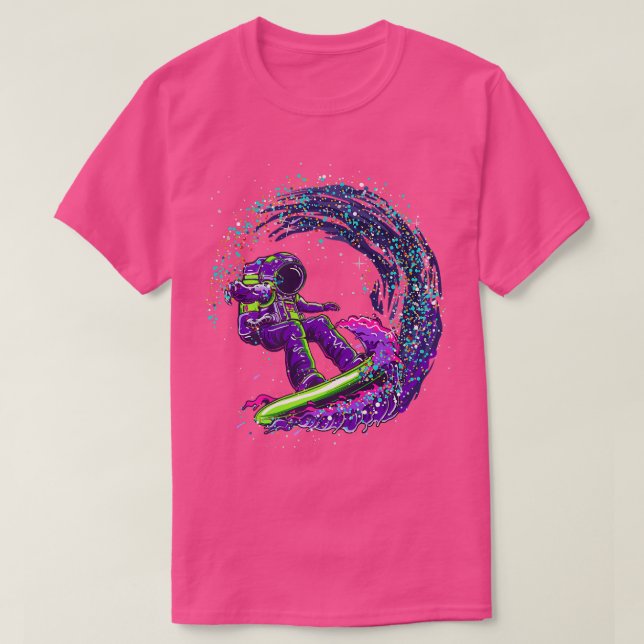 Astronaut Outer Space Surfer Cool  T-Shirt (Design Front)