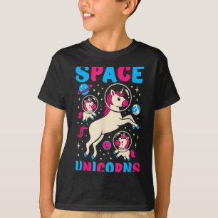 Astronaut Outer Space Unicorns Cute Unicorn Rainbo T-Shirt