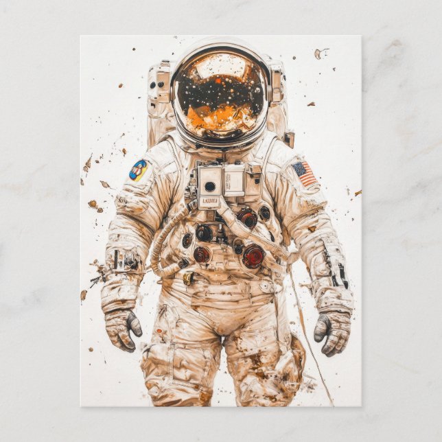 Astronaut Painting Postcard (Front)