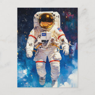 Astronaut Painting Postcard