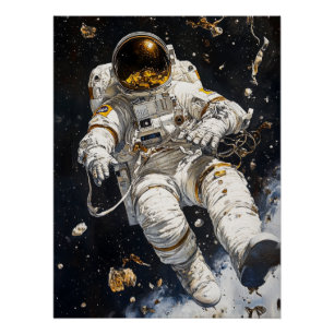 Astronaut Painting Poster