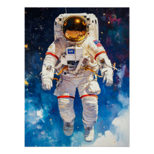 Astronaut Painting Poster