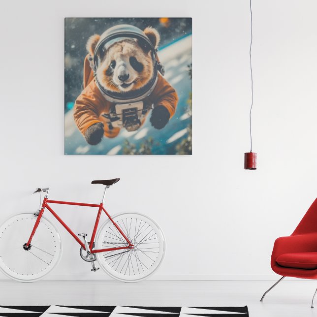 Astronaut Panda in Space Surreal Animal Nursery Poster (Creator Uploaded)