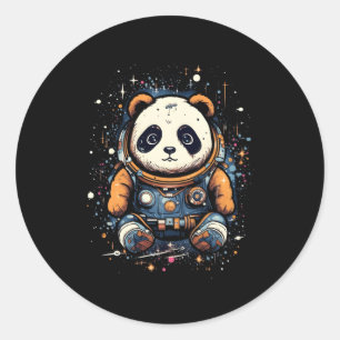 Astronaut Panda Outer Space Panda Bear Kawaii Classic Round Sticker