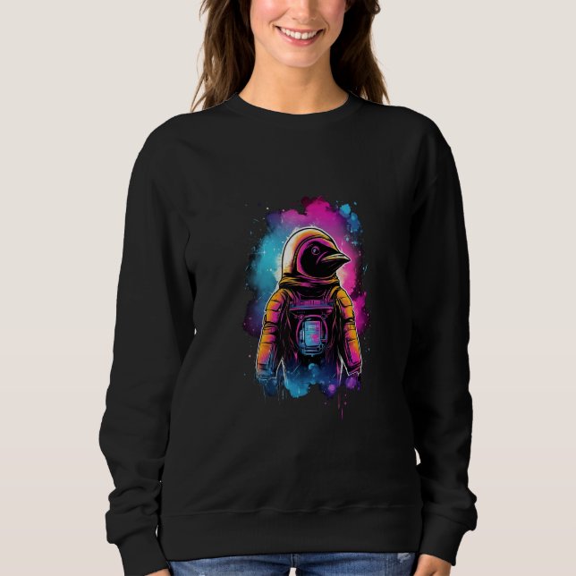 Astronaut Penguin Space Nebula Penguins  Futuristi Sweatshirt (Front)