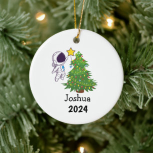 Astronaut Personalised Christmas Ceramic Tree Decoration