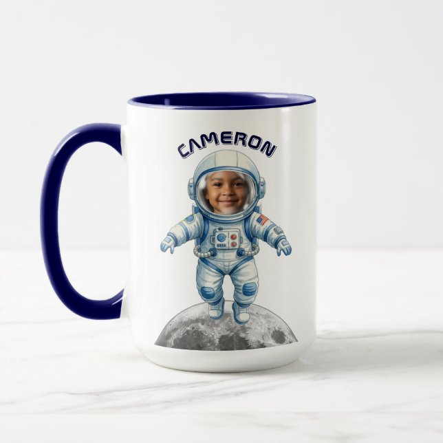 Astronaut Photo Outer Space Moon Kids Mug (Left)