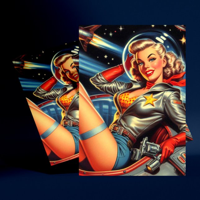 Astronaut Pin-up Postcard (Creator Uploaded)