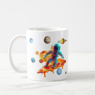 Astronaut Pizza Coffee Mug - Fun Space Lover Cup