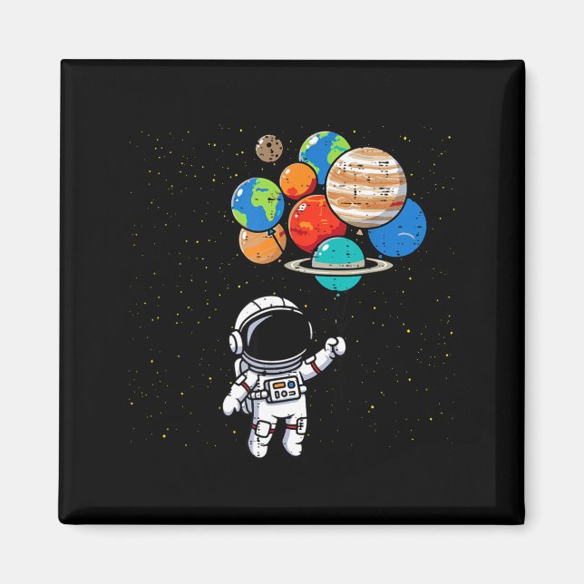 Astronaut Planet Balloons Cute Space Galaxy Boys G Magnet (Front)
