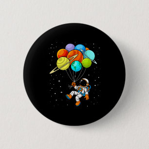 Astronaut Planet Balloons Solar-system Space Kids 6 Cm Round Badge