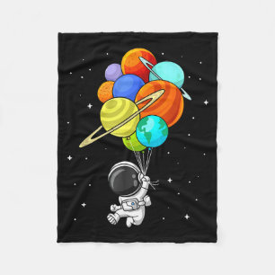 Astronaut Planet Balloons Solar-system Space Kids  Fleece Blanket