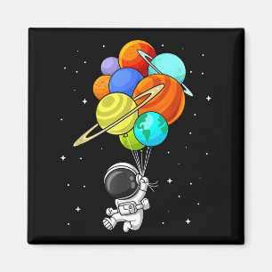 Astronaut Planet Balloons Solar-system Space Kids Magnet