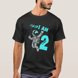 Astronaut   Planet Spaceship Happy 2nd Birthday T-Shirt