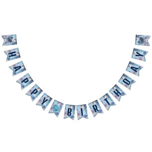 Astronaut & Planets Happy Birthday bunting banner