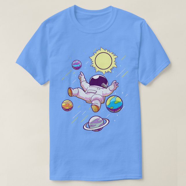 Astronaut Planets Space Galaxy T-Shirt (Design Front)