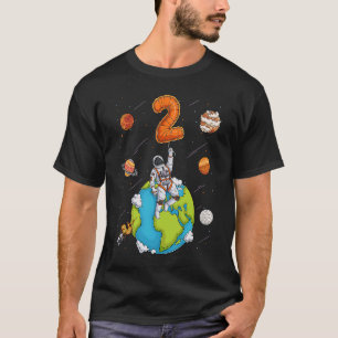 Astronaut Planets Space Two Year Old 2nd Birthday  T-Shirt