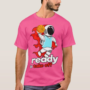 Astronaut Playing Basketball Dunking Premium T-Shi T-Shirt