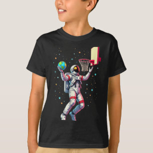 Astronaut Playing Basketball Planets Outer Space _ T-Shirt