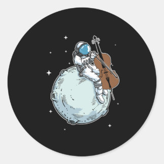 Astronaut Playing Cello Music Cello Lover Gift Classic Round Sticker