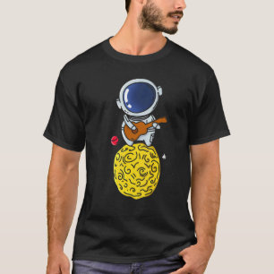 Astronaut Playing Guitar Cute Dark Heather T-Shirt
