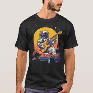 Astronaut Playing Guitar In Space T-Shirt