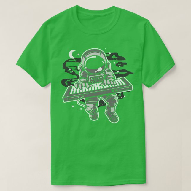 ASTRONAUT PLAYING KEYBOARD T-Shirt (Design Front)