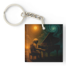 Astronaut Playing Piano in Split Reality - Surreal