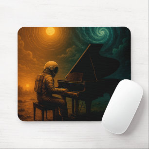 Astronaut Playing Piano in Split Reality - Surreal Mouse Pad