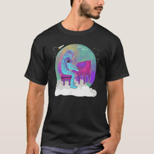 Astronaut Playing Piano On A Cloud In Outer Space T-Shirt