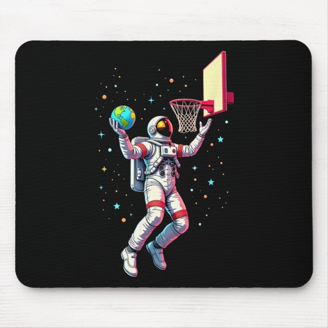 Astronaut Playing Sketll Planets Outer Space 1  Mouse Pad (Front)