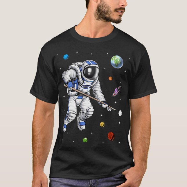 Astronaut Pool Player T-Shirt (Front)
