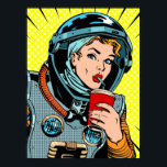Astronaut Pop Art Girl Cream Poster<br><div class="desc">Astronaut Pop Art Girl Cream</div>