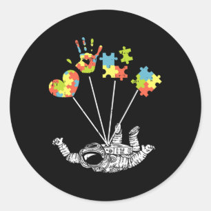 Astronaut Puzzle Autism Awareness Gifts For Autist Classic Round Sticker