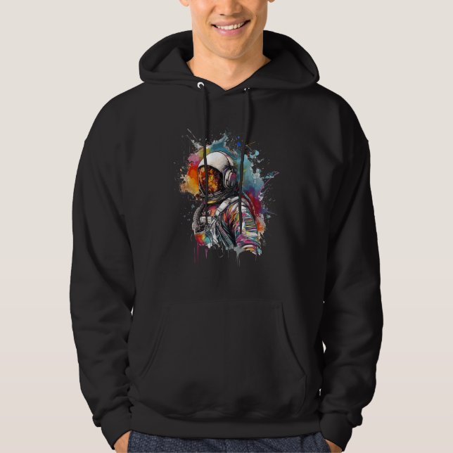 Astronaut Rave Edm Dubstep Trance Jam Festival Hoodie (Front)
