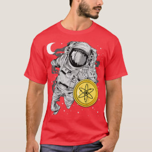 Astronaut Reaching Cosmos ATOM Coin To The Moon Cr T-Shirt
