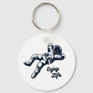 Astronaut Relaxing In The Space Gifts Space Lover  Key Ring
