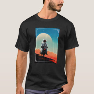 Astronaut Riding A Motorcycle In Space 1 T-Shirt