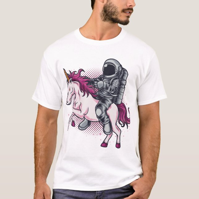 Astronaut riding a pink Unicorn T-shirt  Hat1 (Front)